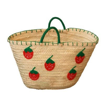 Panier Fraises brodées -  LOJI HOME MAISON
