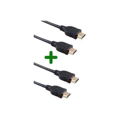 Câble HDMI x2 HDMI 2M noir droit 2.0 ESSENTIEL B