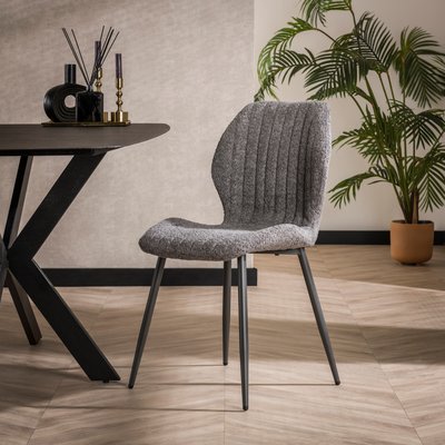 Chaise en bouclette grise à rayures (lot de 2) GALWAY PIER IMPORT