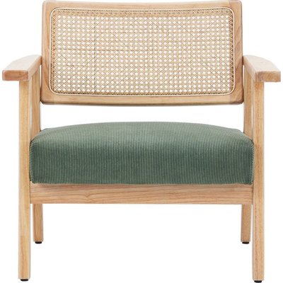 Fauteuil en velours côtelé et cannage - TIM HOMIFAB
