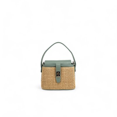 Mini-sac à main en cuir et raphia SIENNA OH MY BAG