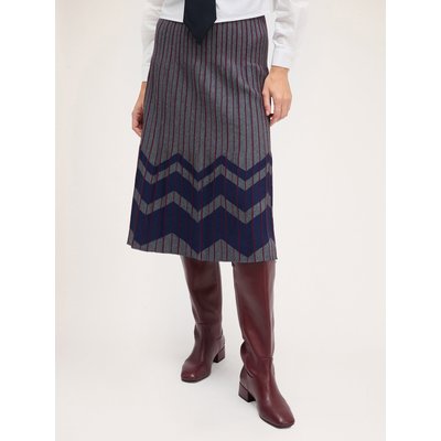 Jupe mi-longue plissée en maille de viscose confort MOTIVI