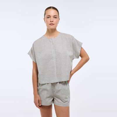 Pyjashort à carreaux en coton MONOPRIX