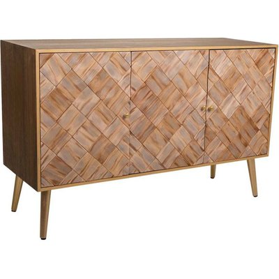 Buffet en bois paulownia avec trois portes style naturel RECOLLECTION