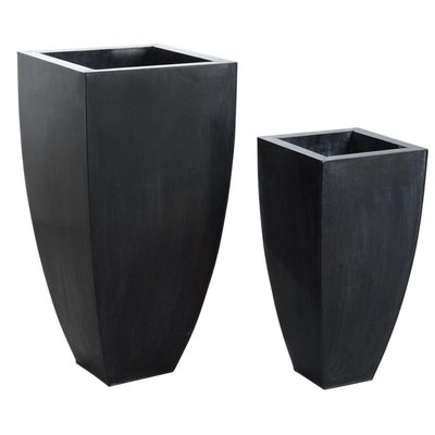 Cache-pots en zinc noir (lot de 2) AUBRY GASPARD