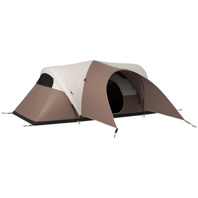 Tente de camping familiale 5-6 pers. étanchéité 3000 mm sac coloris café OUTSUNNY