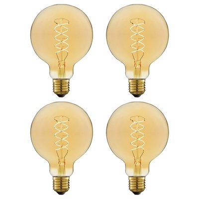 Lot de 4 Ampoules LED décoratives à filament E27 - 500.0 LM - Blanc LEXMAN