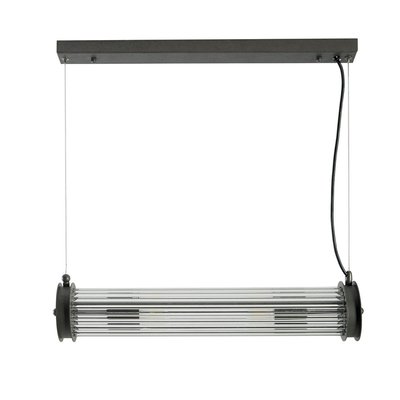 Suspension tube simple verre métal gris SIGNATURE