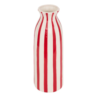 Vase de Noël en céramique rayé rouge et blanc H. 35 cm FEERIC LIGHTS & CHRISTMAS