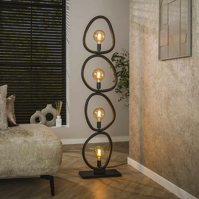 Lampadaire salon noir – forme galet, 4 ampoules TRIBECA PIER IMPORT