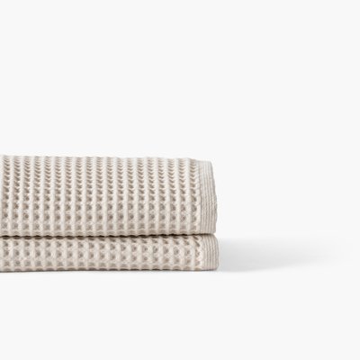 Drap de bain coton bio QUADRO CARRE BLANC