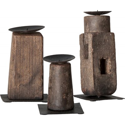 Bougeoirs en bois recyclé (lot de 3), Vacio RECOLLECTION