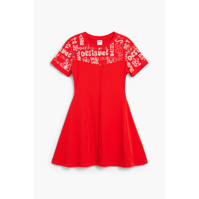 Robe Fille Desigual – Manches Longues, Col Rond, Sequins, Longueur Courte, Look Festif Et Coloré