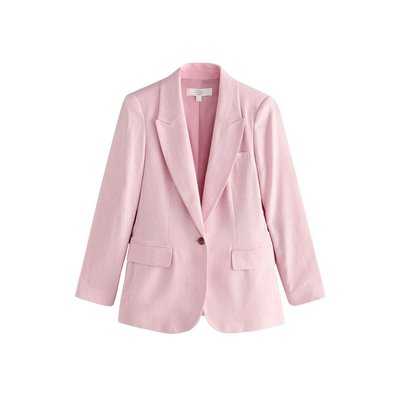 Blazer droit en lin majoritaire à chevrons NEXT