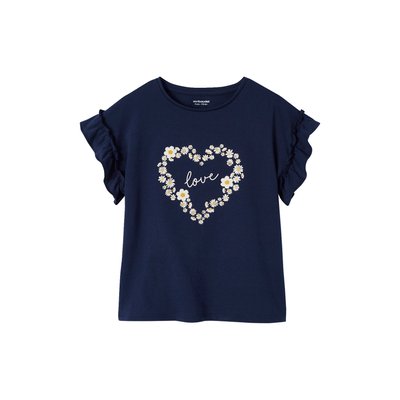 T-shirt à motif irisé manches courtes volantées VERTBAUDET