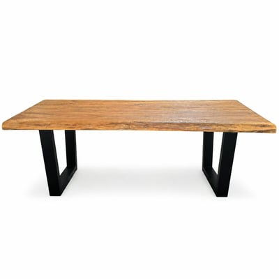 Table à manger bois de teck recyclé, pieds en U 200 cm TIMOR PIER IMPORT