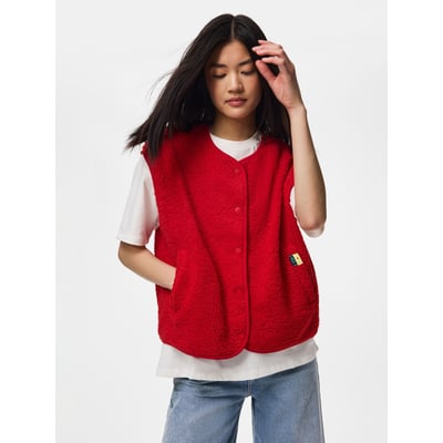 Gilet sans manches imprimé en sherpa PIECES