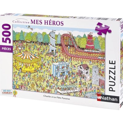 Puzzle 500 Pièces Charlie à La Fête Foraine | Où Est Charlie - Nathan NATHAN