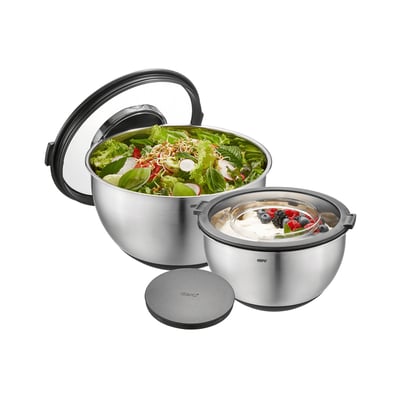 Set de bols 2,5L et 4,5L avec couvercle anti-éclaboussures GEFU