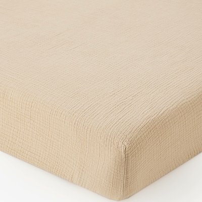 Drap housse uni, gaze de coton, 100% coton bio GOTS MONOPRIX