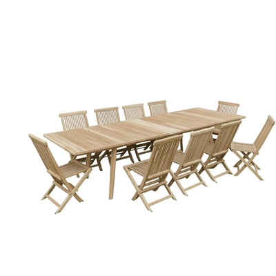 Salon de jardin en teck massif Oasis, 10 places TECK ATTITUDE