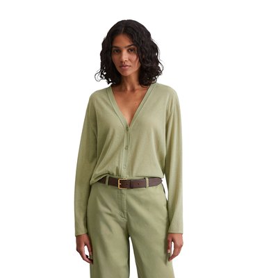 Cardigan en maille fine slim en mélange de coton organique MARC O'POLO
