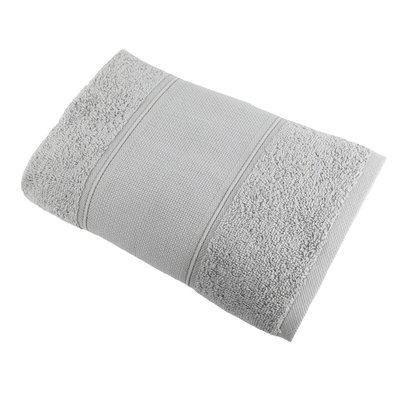 Serviette de bain en coton bouclette éponge avec bande à broder en toile AIDA LINANDELLE