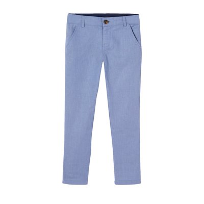 Pantalon chino en coton/lin VERTBAUDET