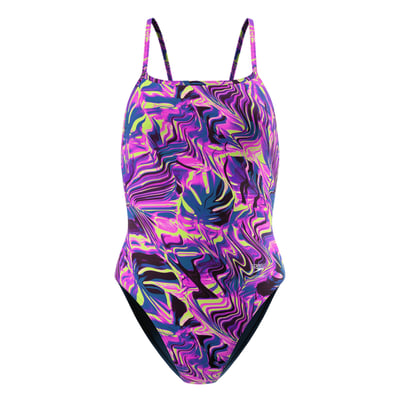Maillot de bain 1 pièce dos à sangles fines motif/style tourbillon SPEEDO