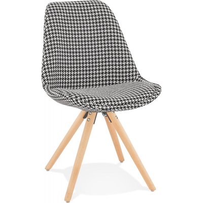 Chaise en bois, tissu pied de poule, Ricky KOKOON DESIGN