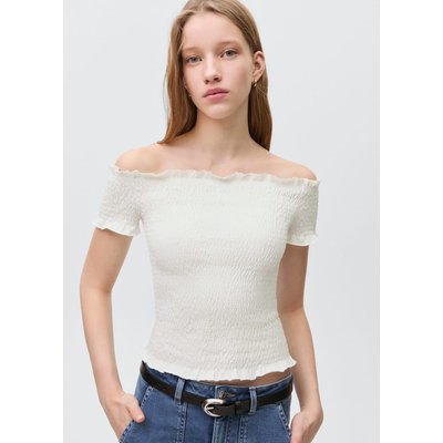 Top drapé épaules dénudées MANGO TEEN