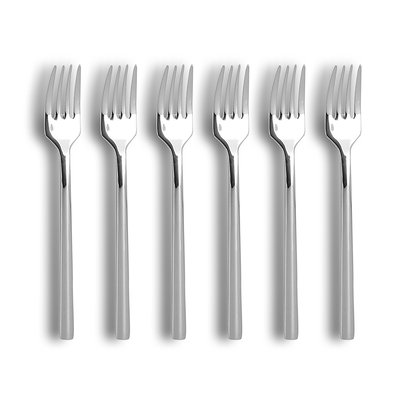 Lot de 6 fourchettes à dessert en acier inoxydable, NATURE OGO LIVING