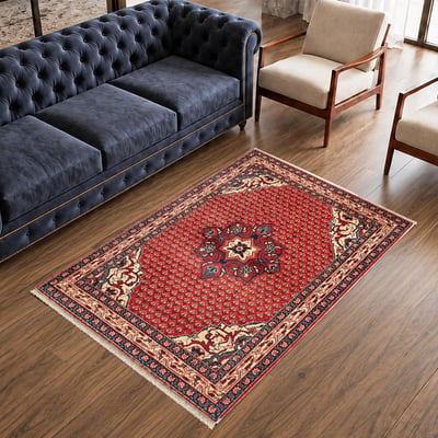 Tapis d'orient au motif oriental, noué main en laine, HAMADAN 6 UN AMOUR DE TAPIS
