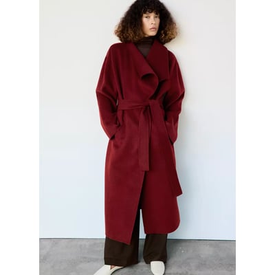 Manteau laine ceinture MANGO
