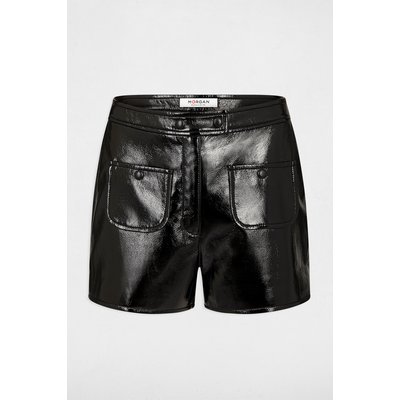 Short droit aspect vinyle MORGAN