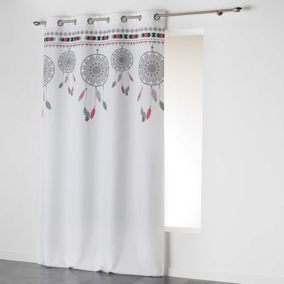 Rideau à oeillets Indila Top Blanc/Menthe DOUCEUR D'INTÉRIEUR