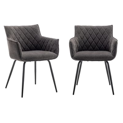 Lot de 2 chaises de séjour L58 cm - CAPITAN CALICOSY