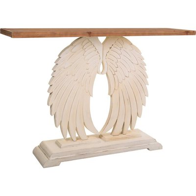 Console bois sculpté esprit vintage ailes d'ange élégante RECOLLECTION