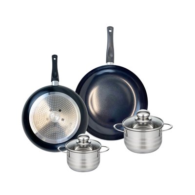 Set de 2 poêles 28 et 32 cm et 2 faitouts Prima Brillant ELO