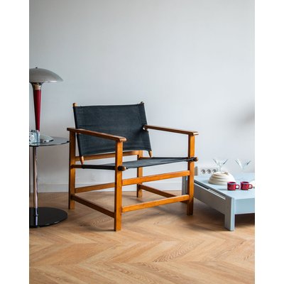 Fauteuil en tissu et bois Jakob N°517 - Bon état DEBONGOUT