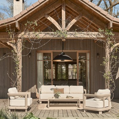 Salon bas de jardin en aluminium 5 personnes   CALIZA BERAH GETAH