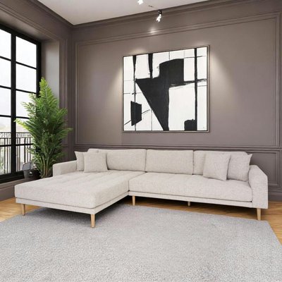 Canapé d'angle beige chiné - côté gauche, 290 cm AMSTERDAM PIER IMPORT