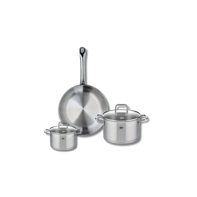 Batterie 1 poêle 24cm + 2 faitouts 12/16cm PROFI CITRIN ELO