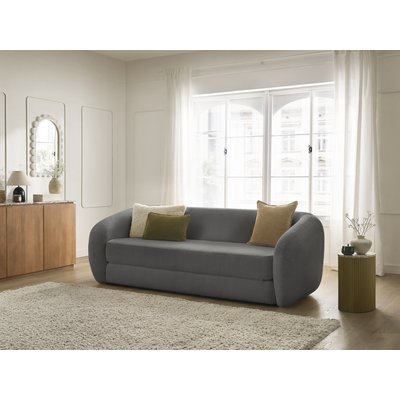 Canapé droit convertible 3 places en tissu bouclette, NEYO BOBOCHIC