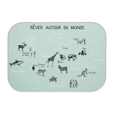 Décoration Murale Carte Du Monde Kaki 70x50 DECORATIE