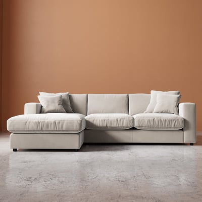 Althaea Crushed Velvet Corner Chaise Sofa SWOON