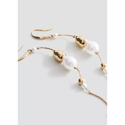 Boucles d’oreilles pendantes perle combinées MANGO