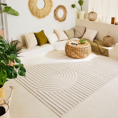 Tapis interieur exterieur à motif oval SANTORINI NAZAR RUGS