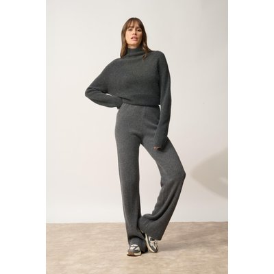 Pantalon Évasé Anthracite Chiné Margret JUST CASHMERE