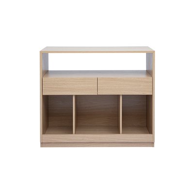 Console avec tiroirs finition bois clair chêne L100 cm RUBINA MILIBOO